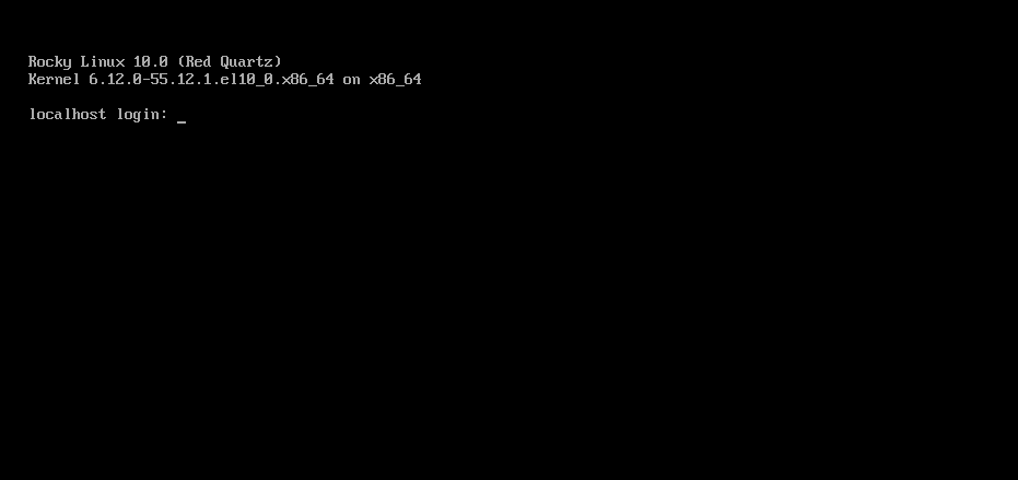 Екран привітання Rocky Linux
