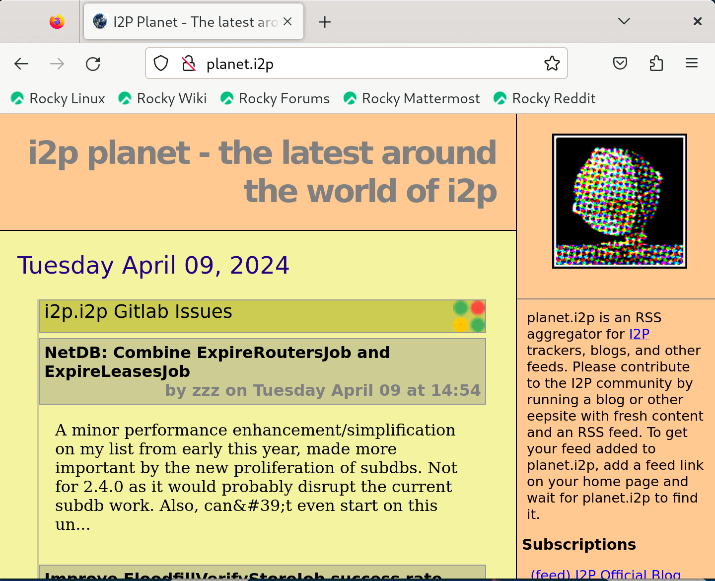 Firefox viewing planet.i2p