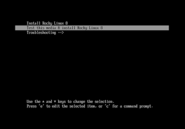 Rocky Linux 설치 시작 화면
