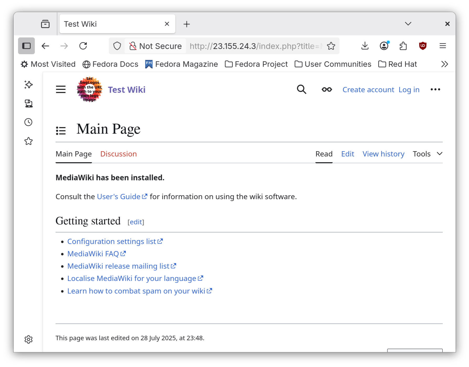 Fresh MediaWiki Wiki